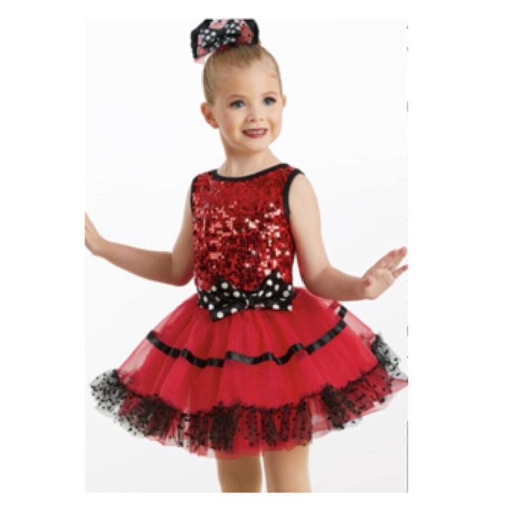 KIDS Weissman Costume "11263 Showtime" Red & Black Size  XSC